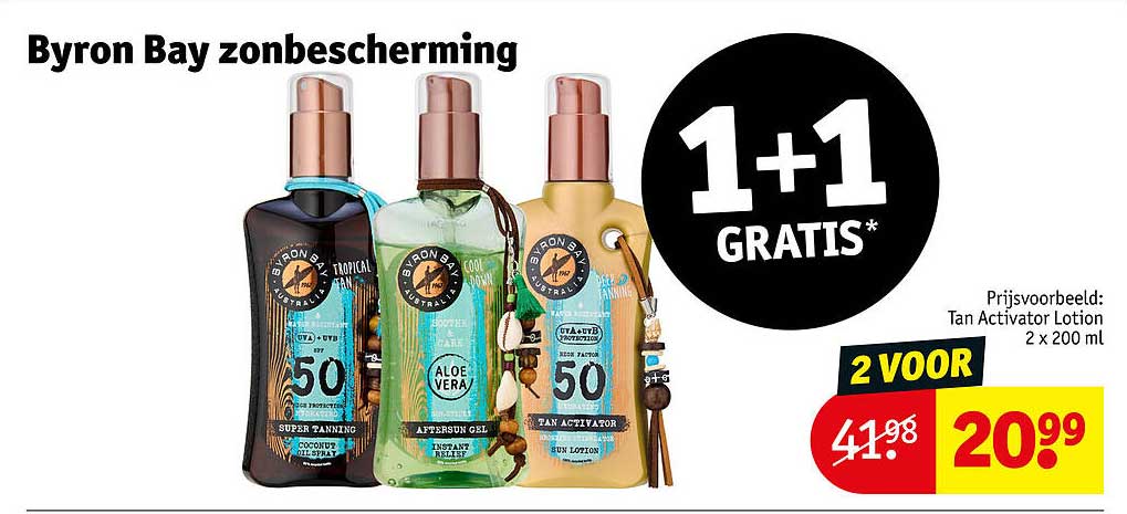 Byron Bay zonbescherming 1+1 GRATIS*