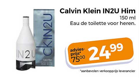 Calvin Klein IN2U Him 150 ml Eau de toilette voor heren.