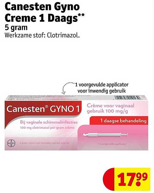 Canesten Gyno Creme 1 Daags** 5 gram
