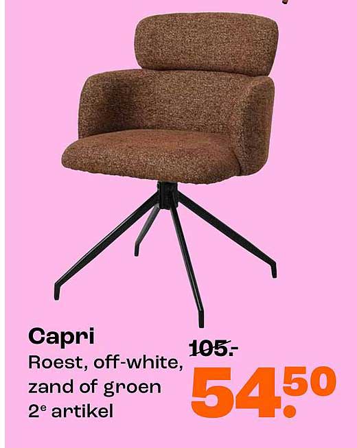 Capri Roest, off-white, zand of groen 2e artikel