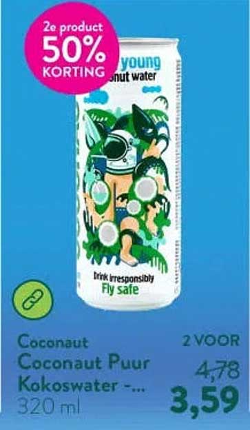 Coconut Coconaut Puur Kokoswater - 320 ml 2e product 50% korting