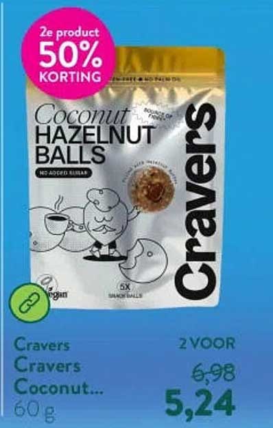 Coconut Hazelnut Balls 2e product 50% korting