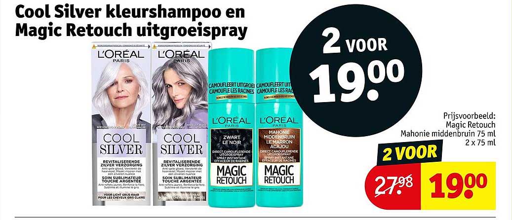 Cool Silver kleurshampoo en Magic Retouch uitgroeispray