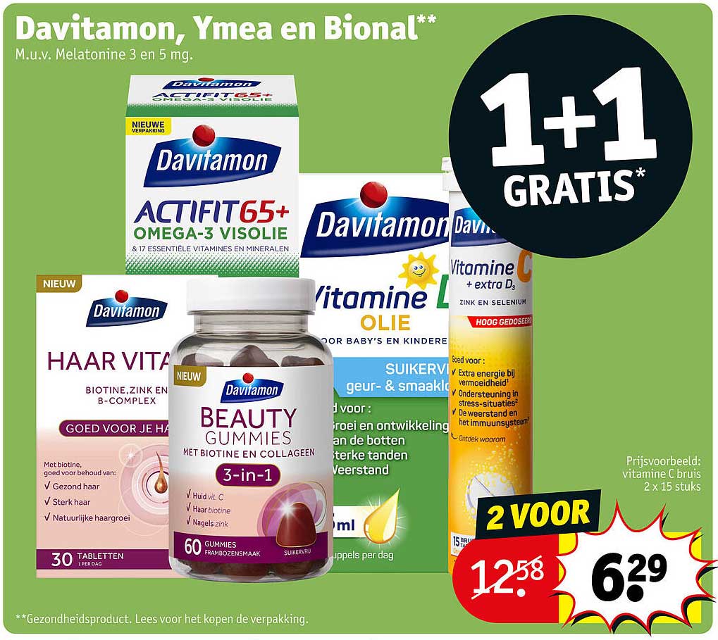 Davitamon, Ymea en Bional** 1+1 GRATIS*
