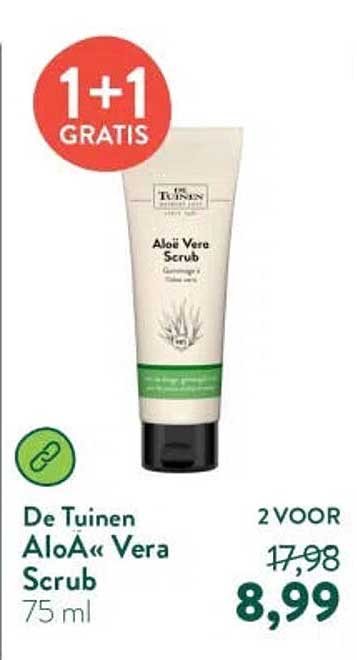 De Tuinen Aloë Vera Scrub 75 ml 1+1 GRATIS