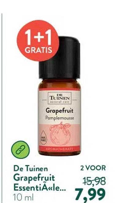 De Tuinen Grapefruit Essentiële... 10 ml 1+1 GRATIS