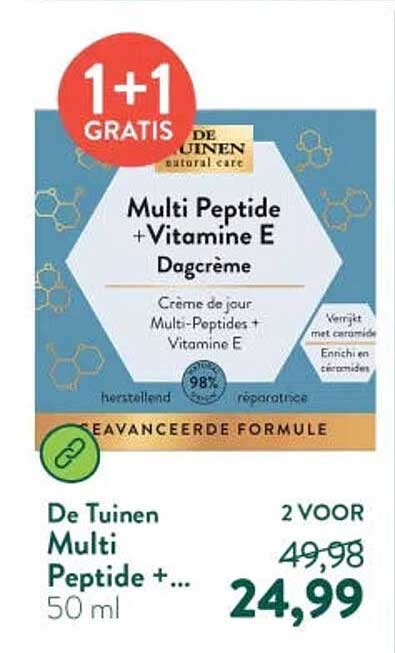 De Tuinen Multi Peptide +... 50 ml 2 VOOR 1+1 GRATIS