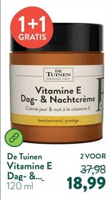 De Tuinen Vitamine E Dag- & Nachtcrème 1+1 gratis