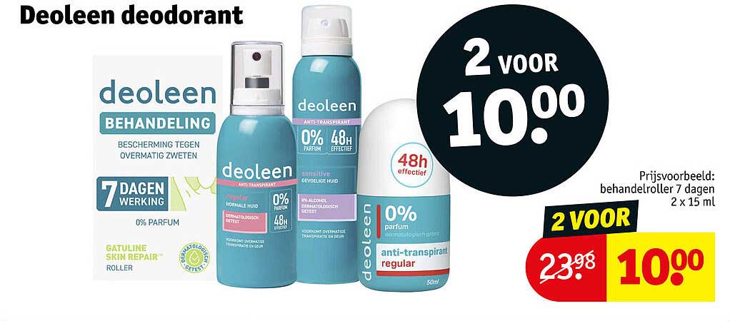Deoleen deodorant 2 voor 10,00