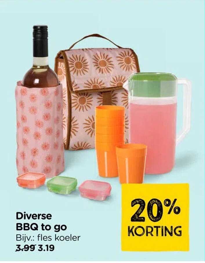 Diverse BBQ to go Bijv.: fles koeler 20% KORTING
