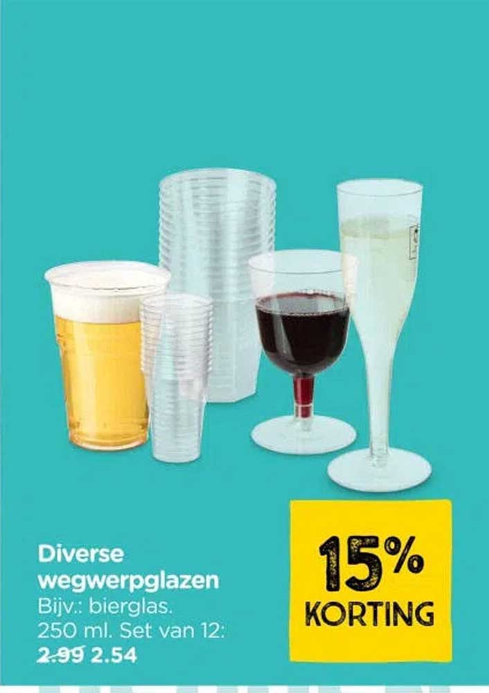 Diverse wegwerpglazen