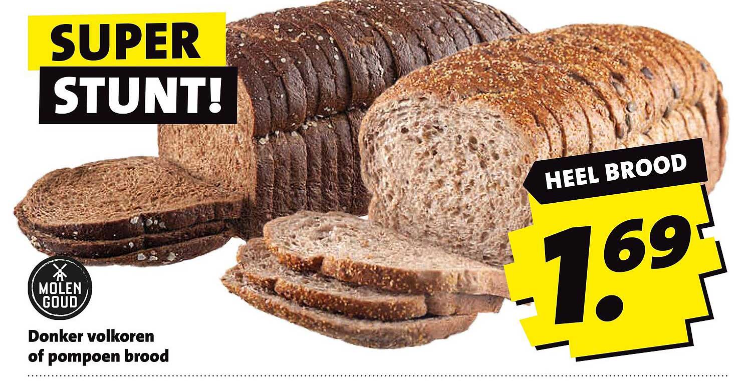 Donker volkoren of pompoen brood HEEL BROOD