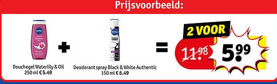 Douchegel Waterlily & Oil + Deodorant spray Black & White Authentic 2 VOOR