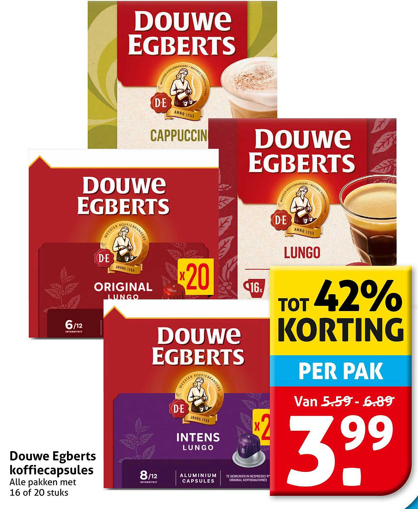 Douwe Egberts koffiecapsules Alle pakken met 16 of 20 stuks