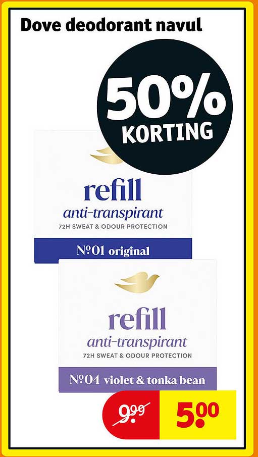 Dove deodorant navul 50% KORTING
