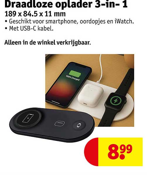 Draadloze oplader 3-in-1