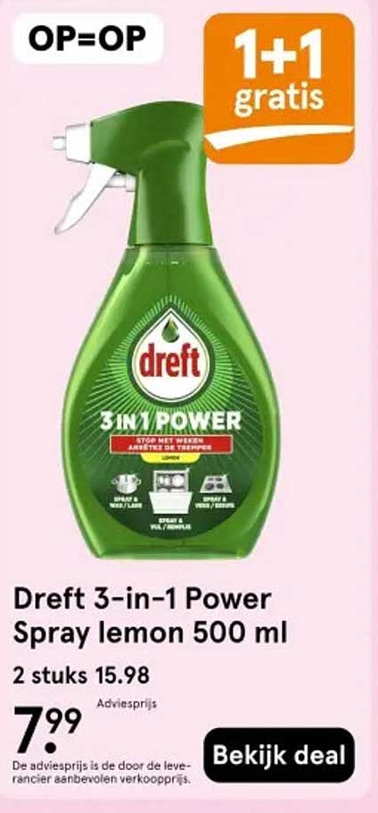 Dreft 3-in-1 Power Spray lemon 500 ml 1+1 gratis