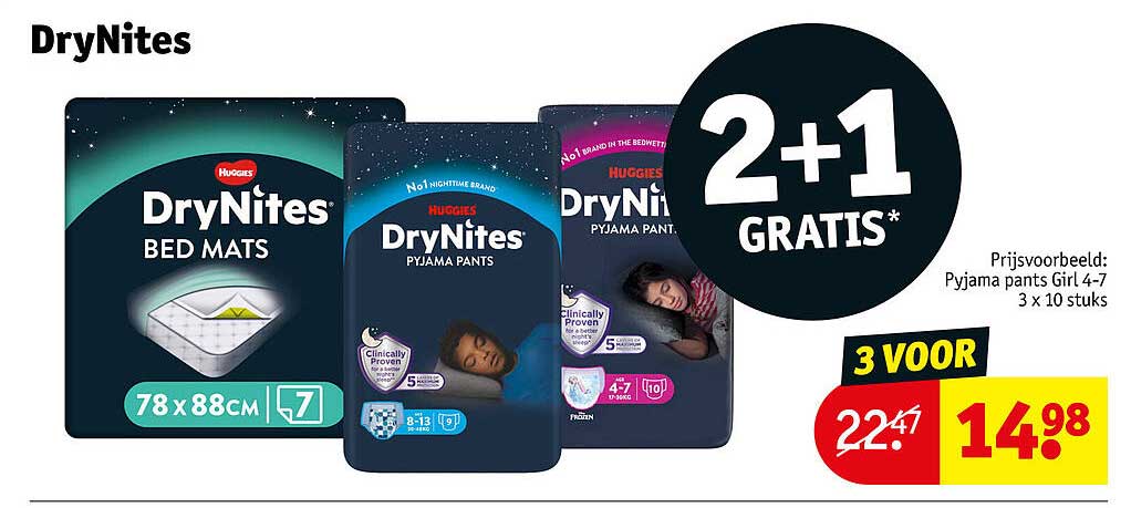 DryNites 2+1 GRATIS*