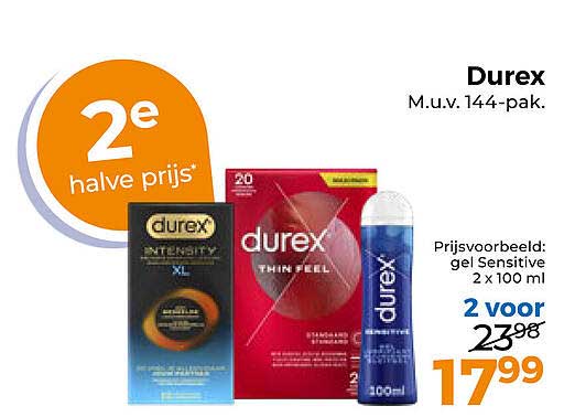 Durex M.u.v. 144-pack 2e halve prijs