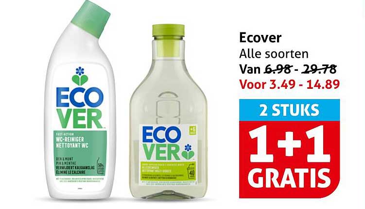 Ecover Alle soorten 1+1 gratis