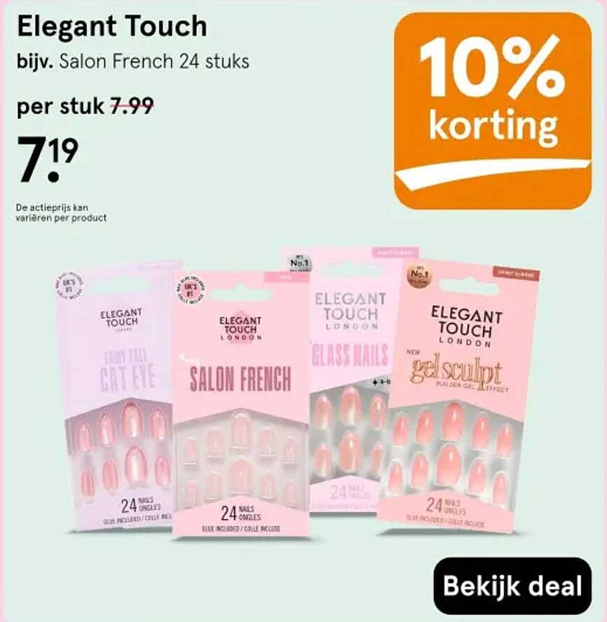 Elegant Touch bijv. Salon French 24 stuks