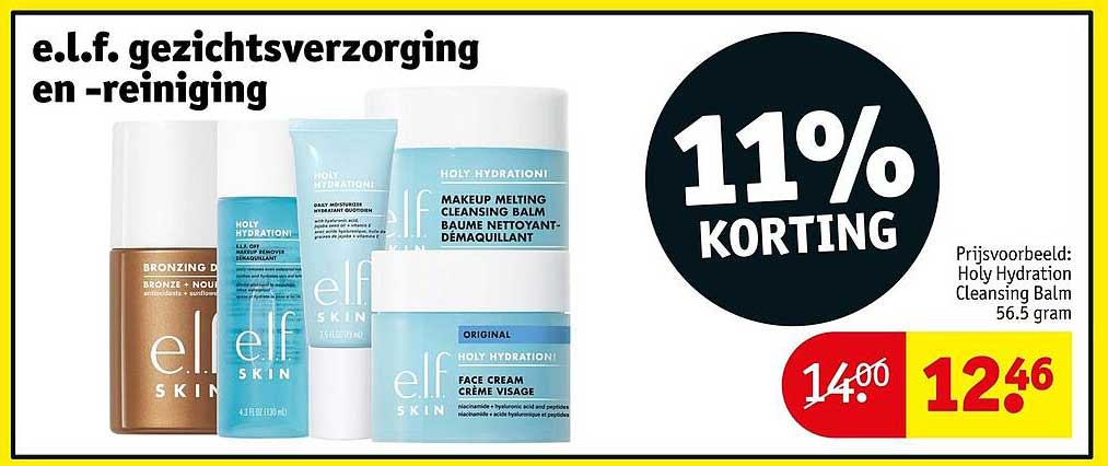 e.l.f. gezichtsverzorging en -reiniging 11% KORTING