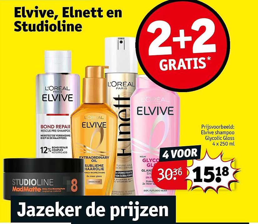Elvive, Elnett en Stiudioline 2+2 GRATIS*