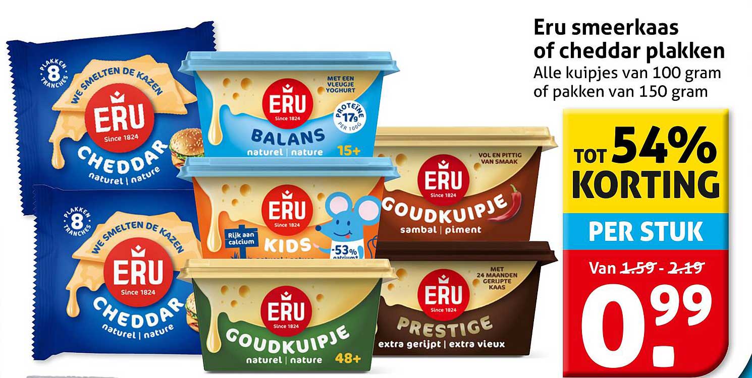 Eru smeerkaas of cheddar plakken