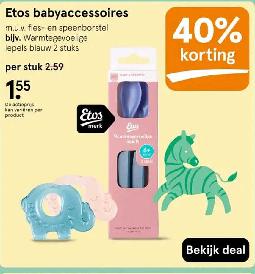 Etos babyaccessoires 40% korting