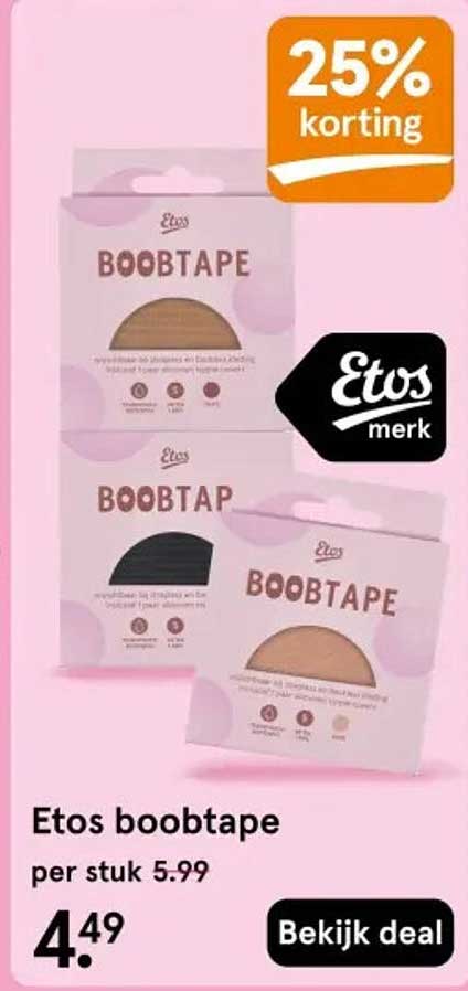 Etos boobtape 25% korting