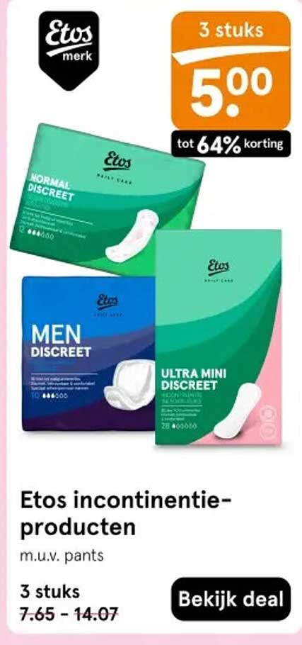 Etos incontinentie-producten m.u.v. pants 3 stuks