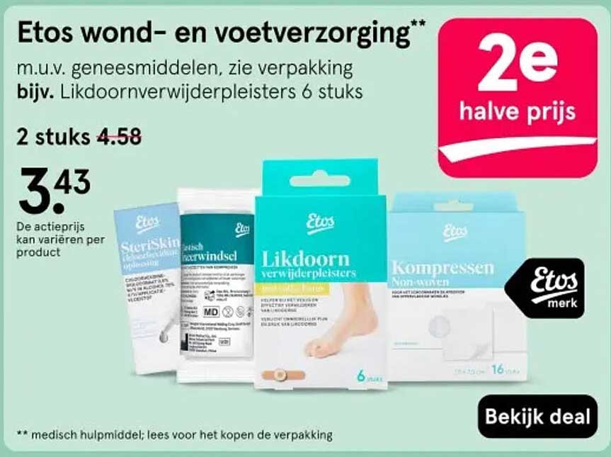 Etos wond- en voetverzorging 2e halve prijs
