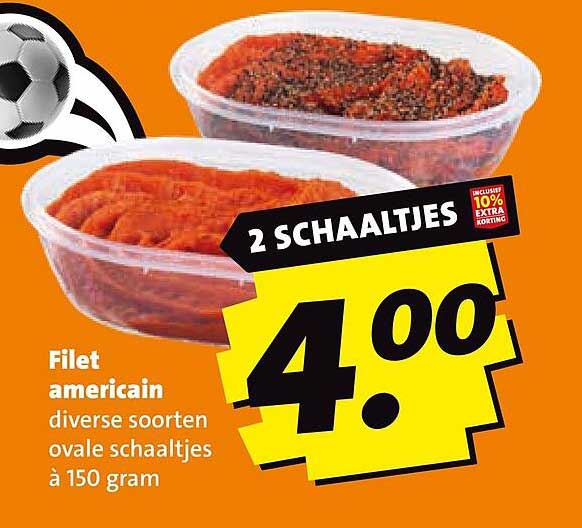 Filet americain diverse soorten ovale schaaltjes à 150 gram 2 schaaltjes