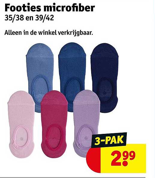 Footies microfiber 35/38 en 39/42 3-PAK