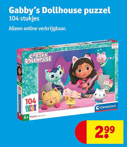 Gabby's Dollhouse puzzel 104 stukjes Alleen online verkrijgbaar