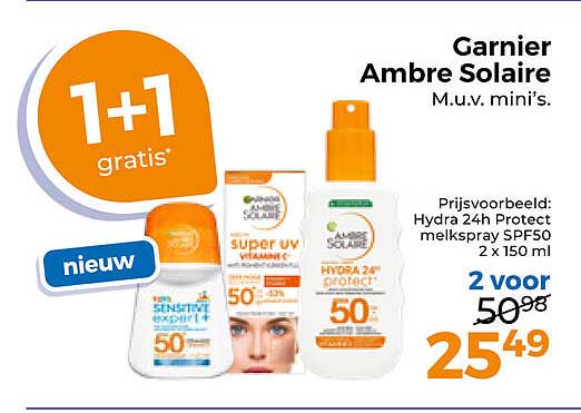 Garnier Ambre Solaire M.u.v. mini’s. 1+1 gratis