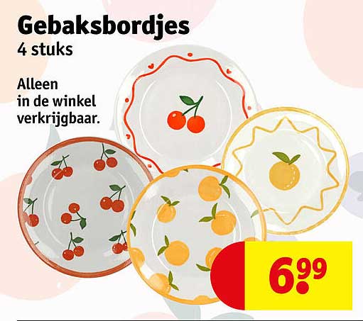 Gebaksbordjes 4 stuks