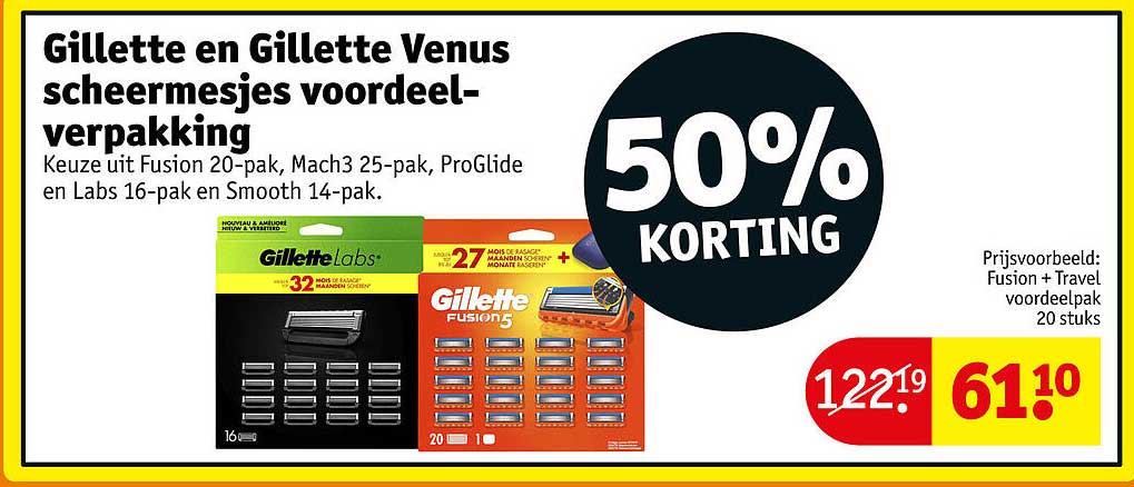 Gillette en Gillette Venus scheermesjes voordeelverpakking 50% korting