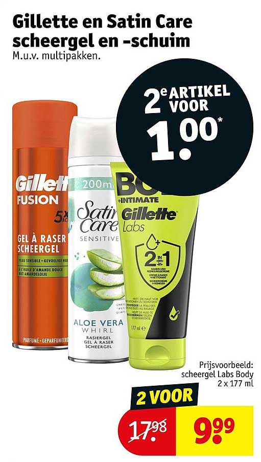 Gillette en Satin Care scheergel en -schuim 2e artikel voor 1.00
