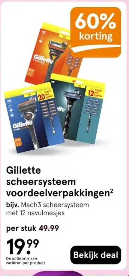 Gillette scheersysteem voordeelverpakkingen² 60% korting