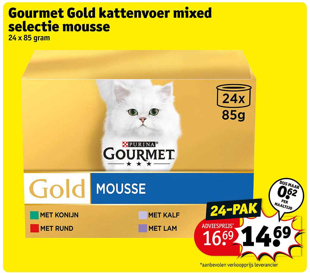 Gourmet Gold kattenvoer mixed selectie mousse 24 x 85 gram