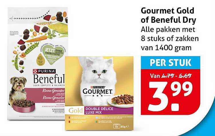 Gourmet Gold of Beneful Dry Alle pakken met 8 stuks of zakken van 1400 gram PER STUK