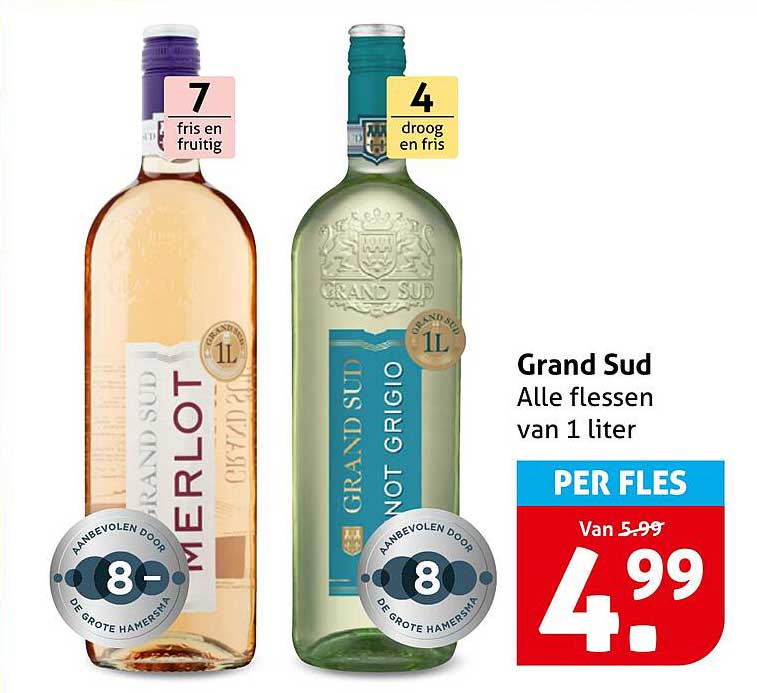 Grand Sud Alle flessen van 1 liter PER FLES