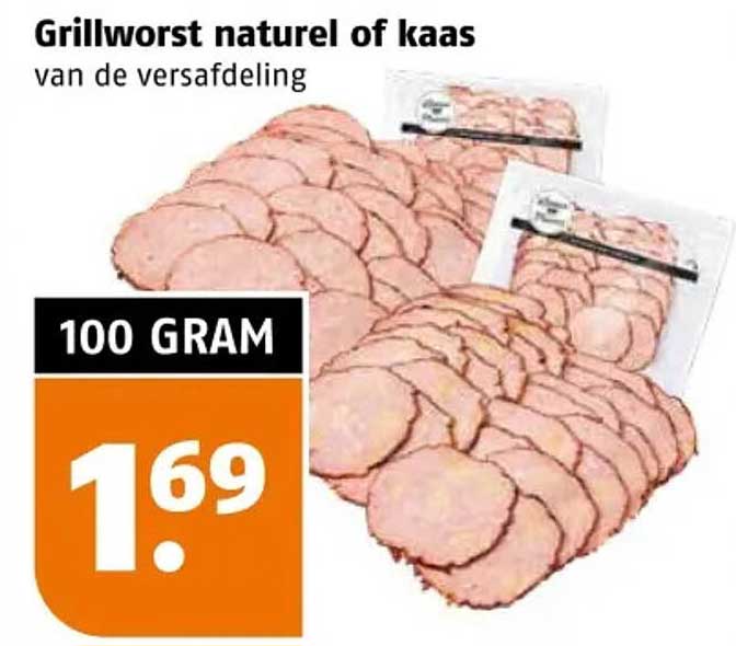 Grillworst naturel of kaas van de versafdeling