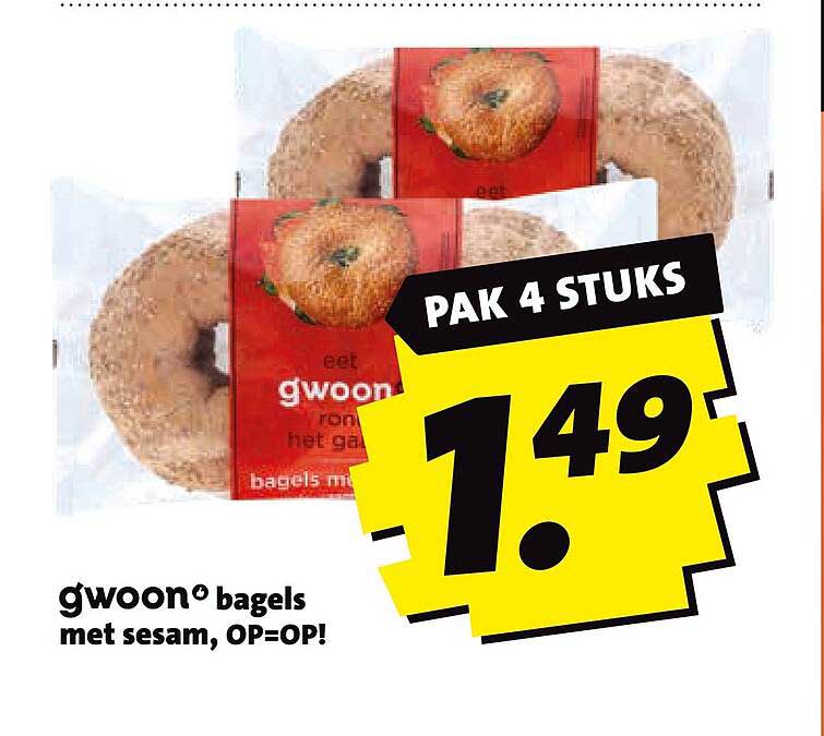 g'woon bagels met sesam, OP=OP! PAK 4 STUKS