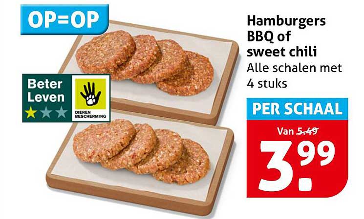 Hamburgers BBQ of sweet chili