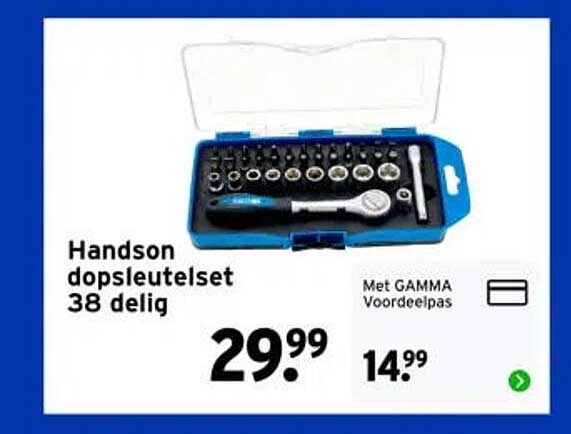 Handson dopsleutelset 38 delig