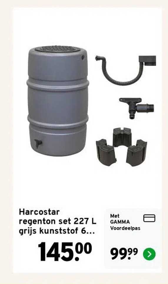 Harcostar regenton set 227 L grijs kunststof 6...