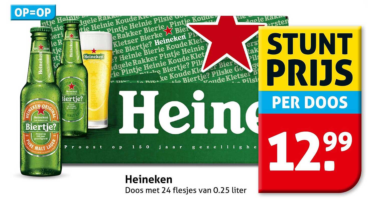 Heineken Doos met 24 flesjes van 0.25 liter