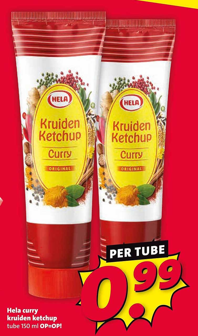 Hela curry kruiden ketchup tube 150 ml OP=OP! PER TUBE